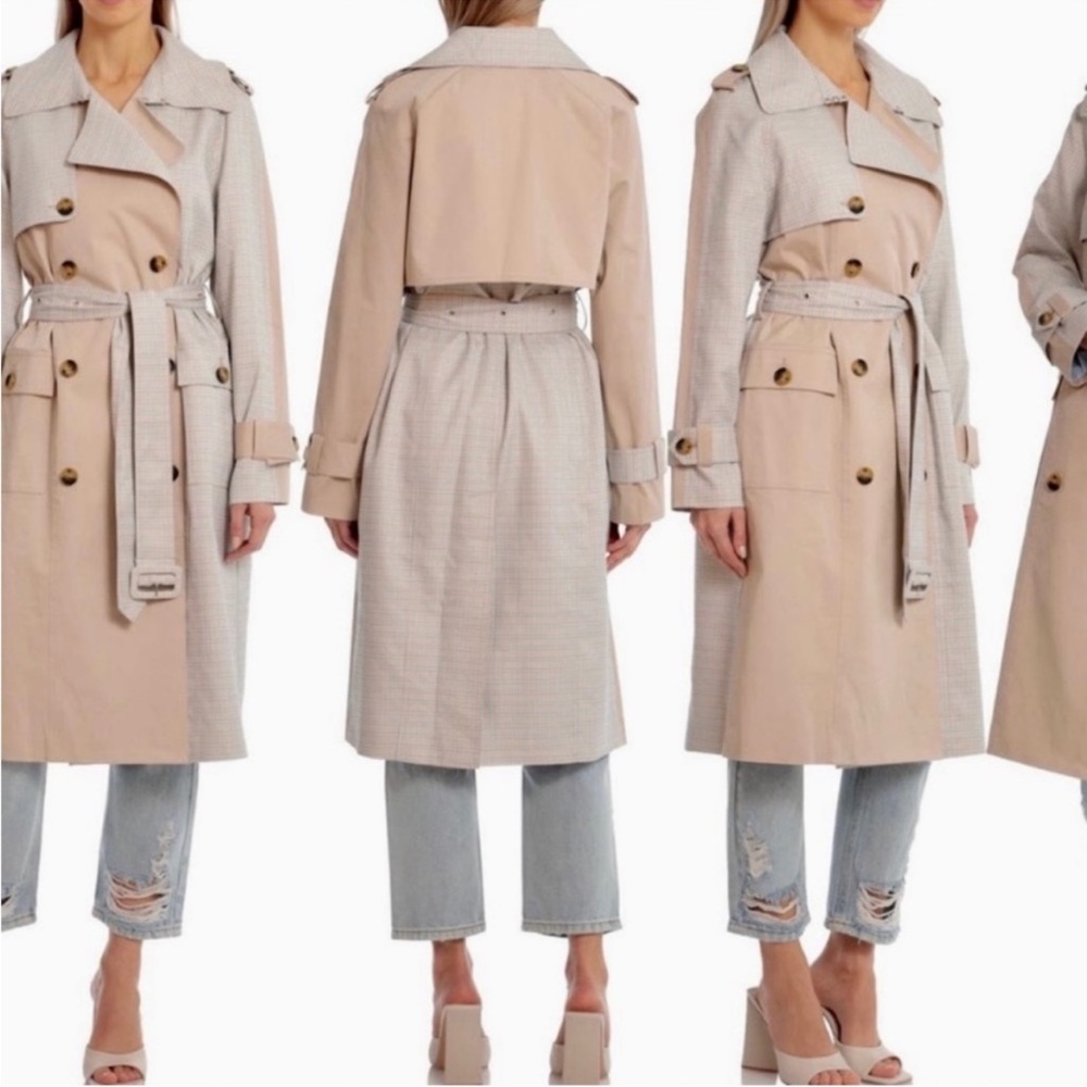 Avec‎ Les Filles Color block Raglan Trench Coat Size Medium NWT